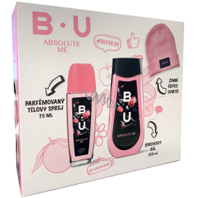 B.U. Absolute Me parfumovaný dezodorant 75 ml + sprchový gél 250 ml + uzáver, kozmetická sada pre ženy