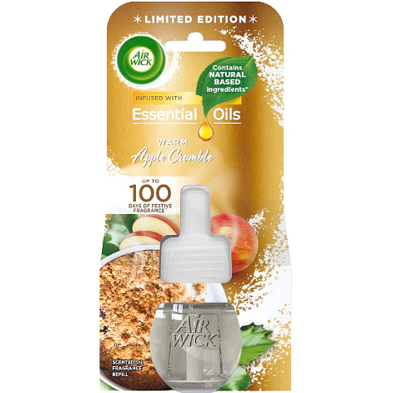 Air Wick Essential Oils Warm Apple Crumble - Čerstvo upečený jablkový koláč náhradná kazeta do elektrického osviežovača vzduchu 19 ml