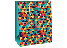 Ditipo Papierová darčeková taška 26,4 x 13,6 x 32,7 cm Farebné trojuholníky