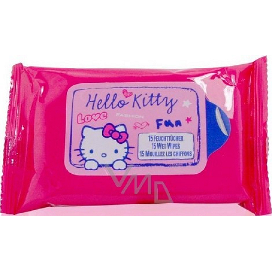Hello Kitty Antibakteriálne vlhčené vreckovky 15 kusov