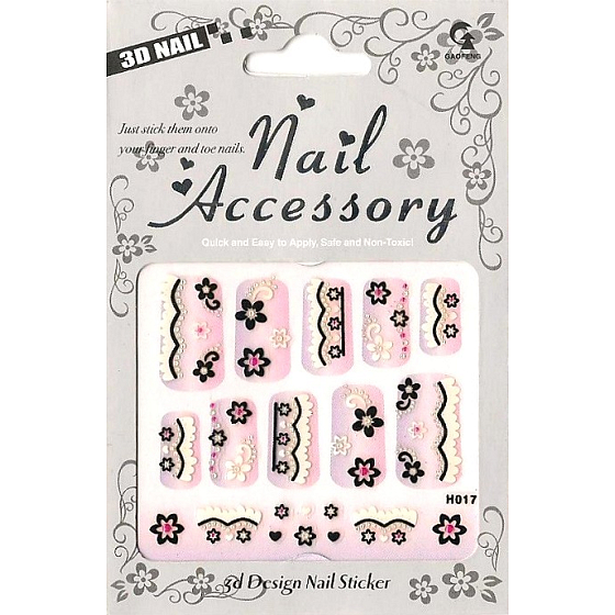Nail Accessory 3D nálepky na nechty č. 5 1 aršík