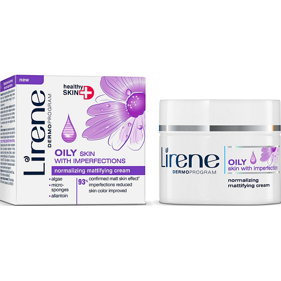 Lirene Oily Skin With Imperfection normalizujúci zmatňujúci krém pre mastnú pleť 50 ml