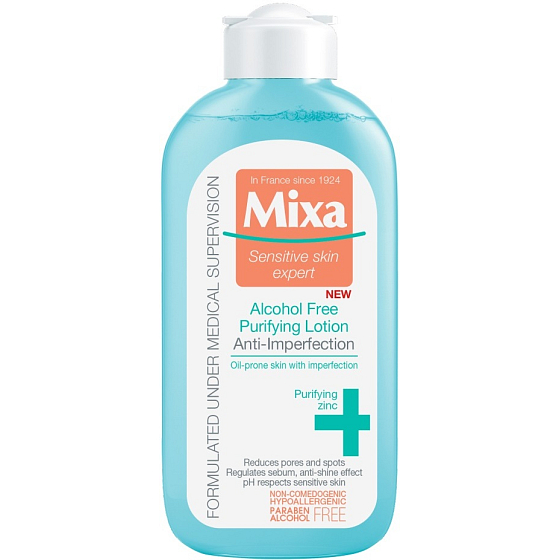 Mixa Anti-Imperfection čistiaca pleťová voda bez alkoholu 200 ml