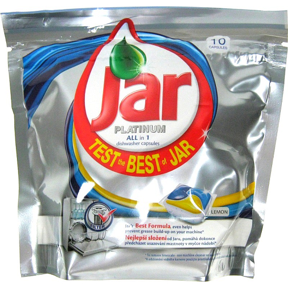 Jar Platinum All in 1 Lemon Kapsule do umývačky riadu 10 kusov