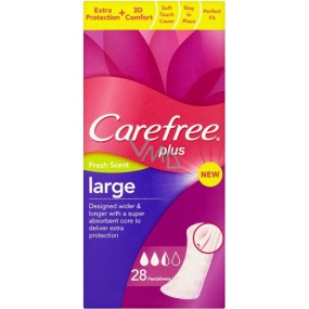 Carefree Plus Large Fresh Scent so sviežou vôňou priedušné slipové vložky 28 kusov