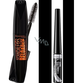 Rimmel London Scandaleyes Reloaded riasenka 003 Extreme Black 12 ml + Scandaleyes Bold vodoodolné očné linky 001 Black 2,5 ml