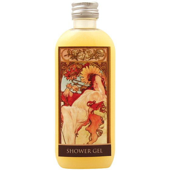 Bohemia Gifts Alfons Mucha Med a obilia krémový sprchový gél 100 ml