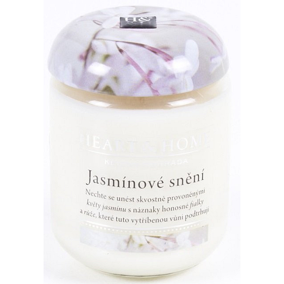 Heart & Home Jazmínové snívanie Sójová vonná sviečka strednej horí až 30 hodín 110 g