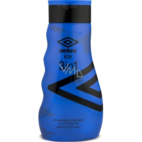 Umbro Ice sprchový gél, šampón a kondicionér 3v1 pre mužov 400 ml