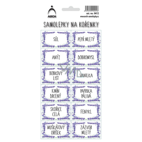 Arch Nálepky na koreničky Levanduľa Soľ - základné druhy korenia