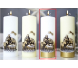 Lima Svätá rodina sviečka zlatá - biela valec 70 x 200 mm 1 kus