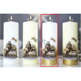 Lima Svätá rodina sviečka zlatá - biela valec 70 x 200 mm 1 kus