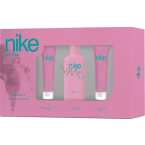 Nike Sweet Blossom Woman toaletná voda 75 ml + sprchový gél 75 ml + telové mlieko 75 ml, darčeková sada pre ženy