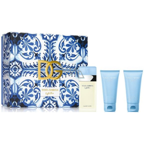 Dolce & Gabbana Light Blue toaletná voda 50 ml + sprchový gél 50 ml + telový krém 50 ml, darčeková sada pre ženy
