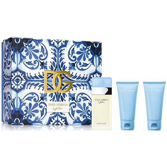 Dolce & Gabbana Light Blue toaletná voda 50 ml + sprchový gél 50 ml + telový krém 50 ml, darčeková sada pre ženy