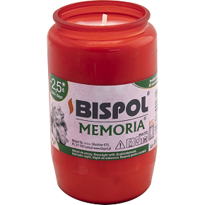 Bispol hřbitovní svíčka Memoria W03 olejová červená, 160 g Bispol hřbitovní svíčka Memoria W03 olejová červená, 160 g