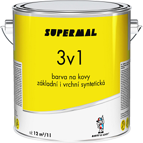 Supermal 3v1 S2177 0131 sivá vrchná syntetická farba na kovy, 2,5 l