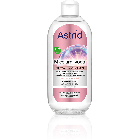 Astrid Glow Expert 4D micelárna voda na rozjasnenie pleti 400 ml