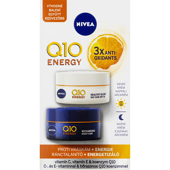 Nivea Q10 Energy Energizujúci denný a nočný krém proti vráskam 2x 50 ml