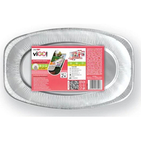 Vigo Aluminium grilovací oválny podnos, 35 x 24 cm, 2 ks