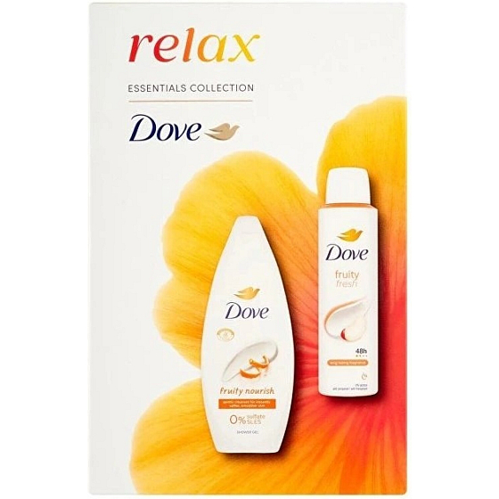 Dove Fruity Nourish darčekový set sprchový gél 250 ml + deodorant 150 ml