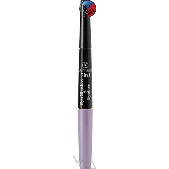 Dermacol Eye Shadow & Eye 2v1 očné tiene a ceruzka na oči 02 fialová, čierna 5 g
