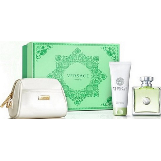 Versace Versense toaletná voda pre ženy 100 ml + telové mlieko 100 ml + kozmetická taštička, darčeková sada
