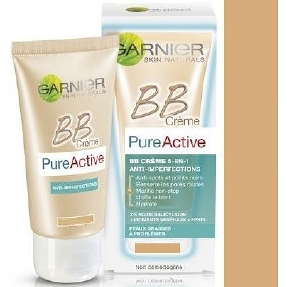 Garnier Skin Naturals Pure Active BB cream krém proti nedokonalostiam 5v1 SPF15 Medium 50 ml