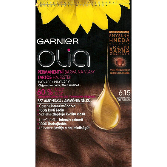 Garnier Olia farba na vlasy bez amoniaku 6.15 Ľadová svetlo hnedá