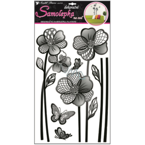 Samolepky na stenu veľké kvety s rastrom 60 x 32 cm 1 arch