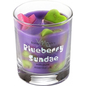 Bomb Cosmetics Čučoriedka - Blueberry Sundae Glass Candle Vonná prírodné, ručne vyrobená sviečka v skle horí až 35 hodín