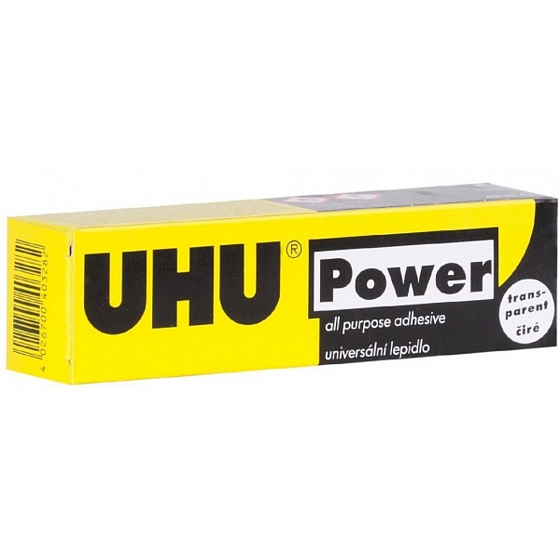 Uhu Power Transparent Číre univerzálne vodeodolné kontaktné lepidlo veľmi pevné 42 g