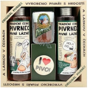 Bohemia Gifts Pivrnec sprchový gél 250 ml + šampón na vlasy 250 ml + toaletné mydlo 70 g + button I love pivo, kozmetická sada
