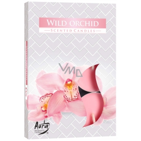 BISPOL Aura Wild Orchid - Divoká orchidea vonné čajové sviečky 6 kusov