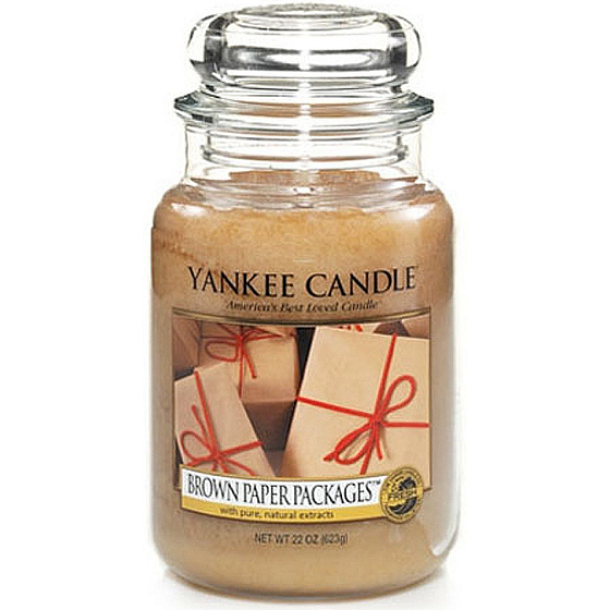 Yankee Candle Brown Paper Packages - Balíčky v hnedom papieri vonná sviečka Classic veľká sklo 623 g
