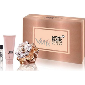 Montblanc Lady Emblem Elixir toaletná voda pre ženy 75 ml + telové mlieko 100 ml + toaletná voda Rollerball 7,5 ml, darčeková sada