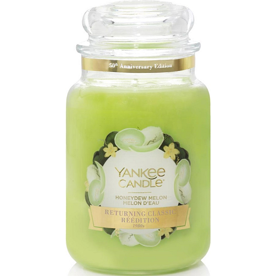 Yankee Candle Honeydew Melon - Medový melón vonná sviečka Returning Classic veľká sklo 623 g