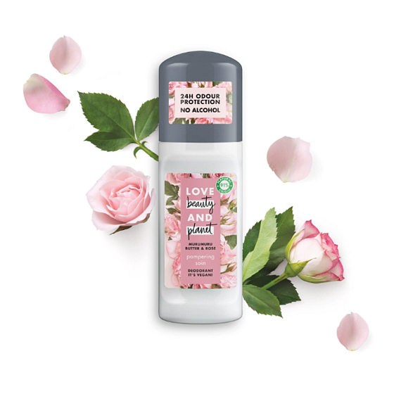 Love Beauty & Planet Murumurské maslo a Ruže Caring dezodorant roll-on 50 ml