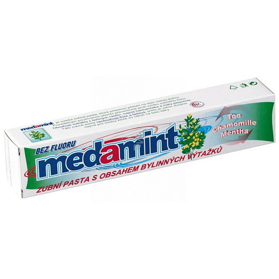 Medamint Bylinná penivá zubná pasta s príchuťou mäty bez fluóru 100 g