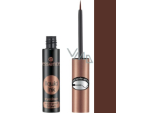 Essence Liquid Ink Eyeliner Waterproof Brown vodeodolné atramentové očné linky 02 Ash Brown 3 ml