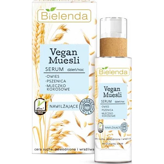 Bielenda Vegan Muesli Pšenica + Ovsené vločky + Kokosové mlieko hydratačné pleťové sérum denný/nočný 30 ml