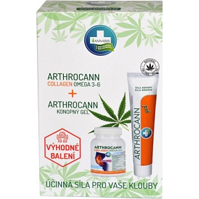 Annabis Arthrocann Collagen Omega 3-6 Forte doplnok stravy 60 tabliet + Annabis Arthrocann konopný gél s koloidným striebrom na kĺby, šľachy svaly a chrbát 75 ml, darčeková sada