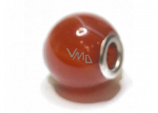 Jaspis červený prívesok okrúhly prírodný kameň 14 mm, otvor 4,2 mm 1 kus, plná starostlivosť o kameň