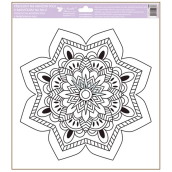 Šablóna z lepiacej fólie na farby na sklo Mandala špicaté tvary 30 x 33,5 cm