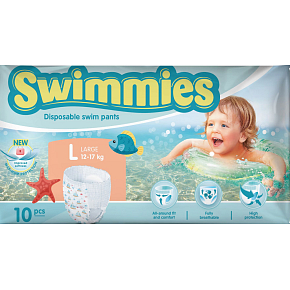 Swimmies plienky do vody 12-17 kg, 10 ks