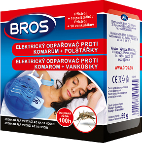 Bros elektrický odpařovač proti komárům + polštářky 10 nocí Bros elektrický odpařovač proti komárům + polštářky 10 nocí