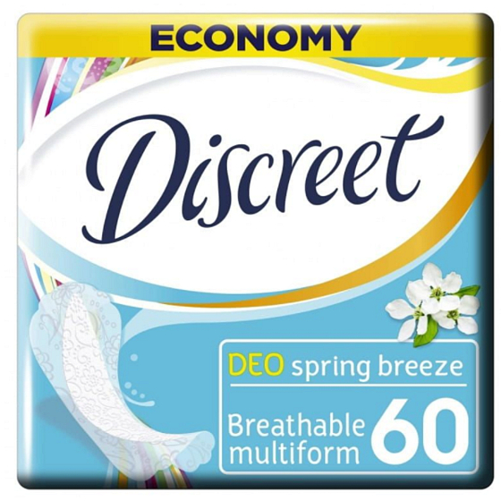 Discreet Deo Spring Breeze slipové intímne vložky pre každodenné použitie 60 kusov
