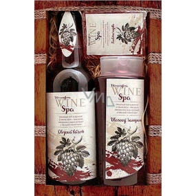 Bohemia Gifts Wine Spa Vínna kozmetika Hroznový olej a extrakt z vínnej révy šampón na vlasy 250 ml + olejový kúpeľ 500 ml + toaletné mydlo 70 g, kozmetická sada