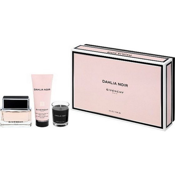 Givenchy Dahlia Noir toaletná voda pre ženy 50 ml + sprchový gel 75 ml + toaletná sviečka 32 g, darčeková sada