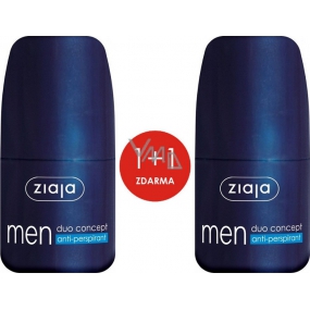Ziaja Men Duo Concept guličkový antiperspirant dezodorant roll-on pre mužov 2 x 60 ml, duopack